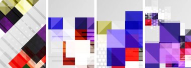 Renkli kare posterler, iş şablonları. Duvar Kağıdı, Sancak, Arkaplan, Kart, Kitap İllüstrasyonu, İniş Sayfası