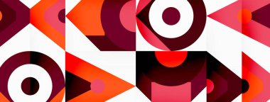 Renkli çember ve soyut üçgen arkaplan. Duvar kağıdı, afiş, sunum, arkaplan şablonu