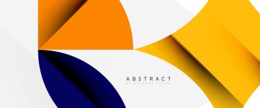 Beyaza asgari geometrik elementler. Yapraklar, yuvarlak üçgenler, yıldızlar.