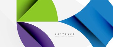 Beyaza asgari geometrik elementler. Yapraklar, yuvarlak üçgenler, yıldızlar.