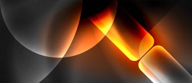 Metin veya ürün sunumu için neon cam şekilleri geometrik arkaplan. Duvar kağıdı, bayrak, arkaplan, kart, kitap illüstrasyonu için vektör illüstrasyonu, iniş sayfası