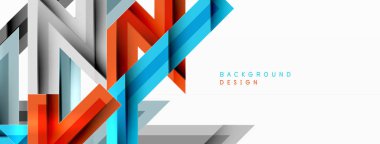 Çizgi zig zag dinamik geometrik soyut arkaplan. Gölge ve ışık efektli renkli çizgiler, çeşitli rotalar konsepti. Duvar kağıdı, bayrak, arkaplan, kart için vektör illüstrasyonu