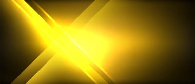 Neon parlayan daire ışınları, karanlıkta ışık saçan yuvarlak çizgiler, gezegen tarzı neon dalga çizgileri. Duvar kağıdı, afiş, arkaplan için enerji yüklü elektrik konsept tasarımı