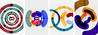 Çizgi tasarım çember posterleri. Duvar kağıdı, bayrak, arkaplan, kart, kitap illüstrasyonu için vektör illüstrasyonu, iniş sayfası