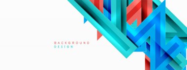 Çizgi zig zag dinamik geometrik soyut arkaplan. Gölge ve ışık efektli renkli çizgiler, çeşitli rotalar konsepti. Duvar kağıdı, bayrak, arkaplan, kart için vektör illüstrasyonu