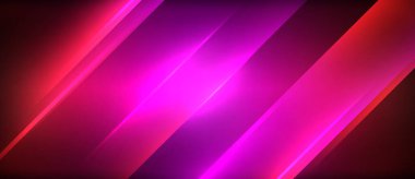 Neon dinamik köşegen ışık ışınları arka planı. Duvar kağıdı, bayrak, sunum, arkaplan için tekno dijital geometrik konsept tasarımı