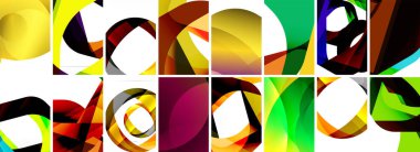 Dalgalar, renkli şekiller ve üç boyutlu gölge efektiyle soyut arkaplan koleksiyonu. Duvar Kağıdı, Sancak, Arkaplan, Kart, Kitap İllüstrasyonu, İniş Sayfası