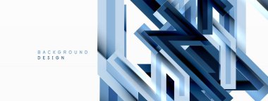 Çizgi zig zag dinamik geometrik soyut arkaplan. Gölge ve ışık efektli renkli çizgiler, çeşitli rotalar konsepti. Duvar kağıdı, bayrak, arkaplan, kart için vektör illüstrasyonu