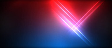 Neon parlayan daire ışınları, karanlıkta ışık saçan yuvarlak çizgiler, gezegen tarzı neon dalga çizgileri. Duvar kağıdı, afiş, arkaplan için enerji yüklü elektrik konsept tasarımı