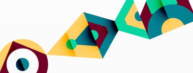 Renkli çember ve soyut üçgen arkaplan. Duvar kağıdı, afiş, sunum, arkaplan şablonu