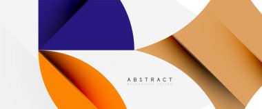 Beyaza asgari geometrik elementler. Yapraklar, yuvarlak üçgenler, yıldızlar.