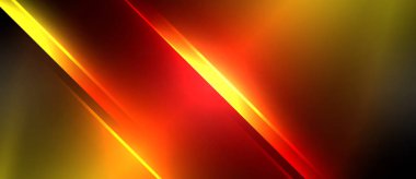 Neon dinamik köşegen ışık ışınları arka planı. Duvar kağıdı, bayrak, sunum, arkaplan için tekno dijital geometrik konsept tasarımı