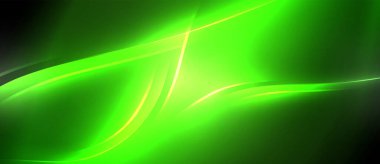 Neon parlayan daire ışınları, karanlıkta ışık saçan yuvarlak çizgiler, gezegen tarzı neon dalga çizgileri. Duvar kağıdı, afiş, arkaplan için enerji yüklü elektrik konsept tasarımı