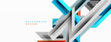 Çizgi zig zag dinamik geometrik soyut arkaplan. Gölge ve ışık efektli renkli çizgiler, çeşitli rotalar konsepti. Duvar kağıdı, bayrak, arkaplan, kart için vektör illüstrasyonu