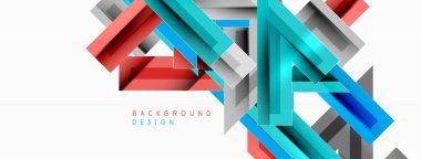 Çizgi zig zag dinamik geometrik soyut arkaplan. Gölge ve ışık efektli renkli çizgiler, çeşitli rotalar konsepti. Duvar kağıdı, bayrak, arkaplan, kart için vektör illüstrasyonu