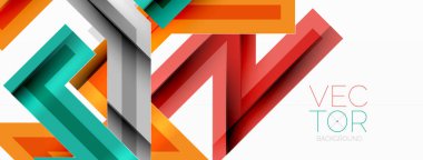 Çizgi zig zag dinamik geometrik soyut arkaplan. Gölge ve ışık efektli renkli çizgiler, çeşitli rotalar konsepti. Duvar kağıdı, bayrak, arkaplan, kart için vektör illüstrasyonu