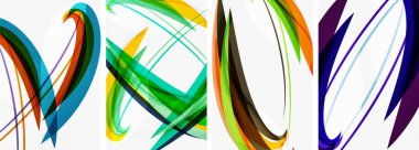 Duvar kağıdı, kartvizit, kapak, poster, afiş, broşür, başlık, web sitesi için renkli dalga çizgileri afişi