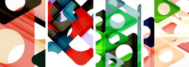 Çekici üçgenler içeren soyut arkaplan seti. Geometri ve stilin uyumlu karışımı, bu tasarımlar modern yetenekler getiriyor.