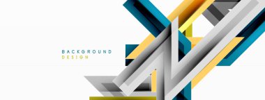 Çizgi zig zag dinamik geometrik soyut arkaplan. Gölge ve ışık efektli renkli çizgiler, çeşitli rotalar konsepti. Duvar kağıdı, bayrak, arkaplan, kart için vektör illüstrasyonu