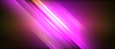 Neon parlayan daire ışınları, karanlıkta ışık saçan yuvarlak çizgiler, gezegen tarzı neon dalga çizgileri. Duvar kağıdı, afiş, arkaplan için enerji yüklü elektrik konsept tasarımı