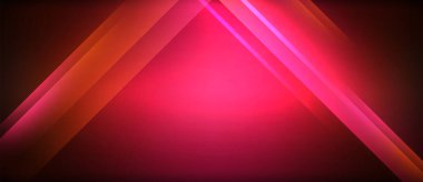 Neon parlayan daire ışınları, karanlıkta ışık saçan yuvarlak çizgiler, gezegen tarzı neon dalga çizgileri. Duvar kağıdı, afiş, arkaplan için enerji yüklü elektrik konsept tasarımı