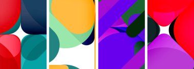 Duvar kağıdı, kartvizit, kapak, poster, afiş, broşür, başlık, web sitesi için renkli parlak geometrik soyut kompozisyonlar