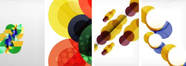 Geometrik soyut posterler dizisi. Duvar kağıdı, kartvizit, kapak, poster, afiş, broşür, başlık, web sitesi için soyut arkaplan