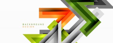 Çizgi zig zag dinamik geometrik soyut arkaplan. Gölge ve ışık efektli renkli çizgiler, çeşitli rotalar konsepti. Duvar kağıdı, bayrak, arkaplan, kart için vektör illüstrasyonu