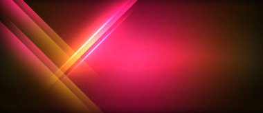 Neon parlayan daire ışınları, karanlıkta ışık saçan yuvarlak çizgiler, gezegen tarzı neon dalga çizgileri. Duvar kağıdı, afiş, arkaplan için enerji yüklü elektrik konsept tasarımı