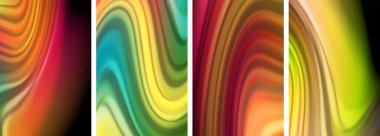 Gökkuşağı renkli sıvı. Duvar kağıdı, kartvizit, kapak, poster, afiş, broşür, başlık, web sitesi için dalga çizgileri posteri