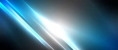 Neon dinamik köşegen ışık ışınları arka planı. Duvar kağıdı, bayrak, sunum, arkaplan için tekno dijital geometrik konsept tasarımı