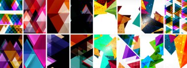 Üçgenler ve daireler soyut şablonlar ayarlandı