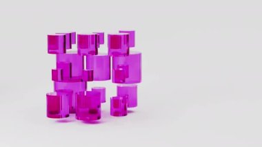 Cam geometrik silindir dönüşleri şekillendirir. 3d canlandırma döngüsü soyut arkaplan