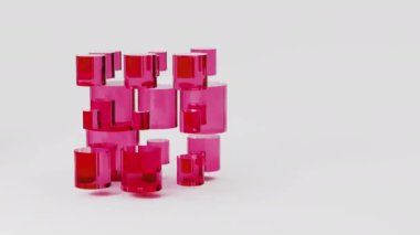 Cam geometrik silindir dönüşleri şekillendirir. 3d canlandırma döngüsü soyut arkaplan