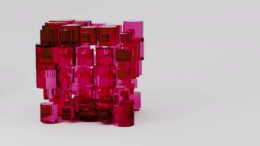 Cam geometrik silindir dönüşleri şekillendirir. 3d canlandırma döngüsü soyut arkaplan