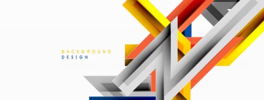 Çizgi zig zag dinamik geometrik soyut arkaplan. Gölge ve ışık efektli renkli çizgiler, çeşitli rotalar konsepti. Duvar kağıdı, bayrak, arkaplan, kart için vektör illüstrasyonu