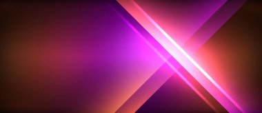 Neon parlayan daire ışınları, karanlıkta ışık saçan yuvarlak çizgiler, gezegen tarzı neon dalga çizgileri. Duvar kağıdı, afiş, arkaplan için enerji yüklü elektrik konsept tasarımı