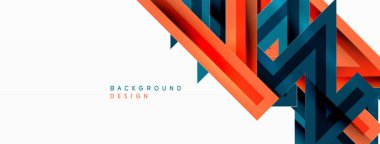 Çizgi zig zag dinamik geometrik soyut arkaplan. Gölge ve ışık efektli renkli çizgiler, çeşitli rotalar konsepti. Duvar kağıdı, bayrak, arkaplan, kart için vektör illüstrasyonu