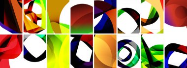 Dalgalar, renkli şekiller ve üç boyutlu gölge efektiyle soyut arkaplan koleksiyonu. Duvar Kağıdı, Sancak, Arkaplan, Kart, Kitap İllüstrasyonu, İniş Sayfası