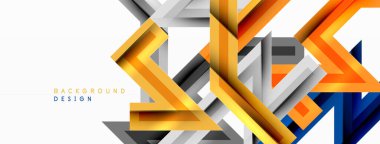 Çizgi zig zag dinamik geometrik soyut arkaplan. Gölge ve ışık efektli renkli çizgiler, çeşitli rotalar konsepti. Duvar kağıdı, bayrak, arkaplan, kart için vektör illüstrasyonu