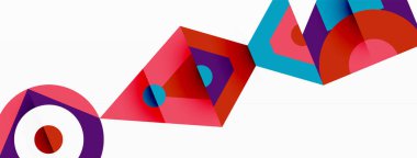 Renkli çember ve soyut üçgen arkaplan. Duvar kağıdı, afiş, sunum, arkaplan şablonu