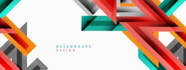 Çizgi zig zag dinamik geometrik soyut arkaplan. Gölge ve ışık efektli renkli çizgiler, çeşitli rotalar konsepti. Duvar kağıdı, bayrak, arkaplan, kart için vektör illüstrasyonu