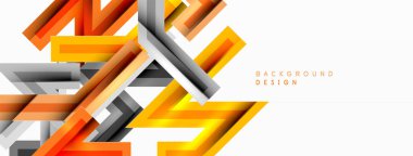 Çizgi zig zag dinamik geometrik soyut arkaplan. Gölge ve ışık efektli renkli çizgiler, çeşitli rotalar konsepti. Duvar kağıdı, bayrak, arkaplan, kart için vektör illüstrasyonu