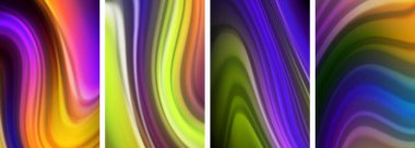 Gökkuşağı renkli sıvı. Duvar kağıdı, kartvizit, kapak, poster, afiş, broşür, başlık, web sitesi için dalga çizgileri posteri