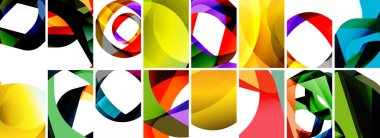 Dalgalar, renkli şekiller ve üç boyutlu gölge efektiyle soyut arkaplan koleksiyonu. Duvar Kağıdı, Sancak, Arkaplan, Kart, Kitap İllüstrasyonu, İniş Sayfası