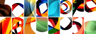 Dalgalar, renkli şekiller ve üç boyutlu gölge efektiyle soyut arkaplan koleksiyonu. Duvar Kağıdı, Sancak, Arkaplan, Kart, Kitap İllüstrasyonu, İniş Sayfası