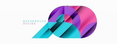 Çember ve çizgi geometrik arka plan. Duvar kağıdı, pankart, arkaplan ya da iniş için çapraz çizgileri olan yuvarlak şekiller