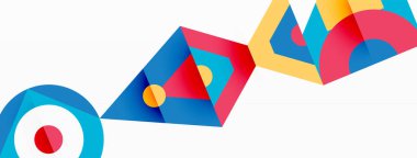 Renkli çember ve soyut üçgen arkaplan. Duvar kağıdı, afiş, sunum, arkaplan şablonu