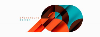 Çember ve çizgi geometrik arka plan. Duvar kağıdı, pankart, arkaplan ya da iniş için çapraz çizgileri olan yuvarlak şekiller