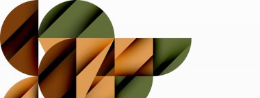 Çember, kare ve çiçek yapraklı geometrik arkaplan. Duvar kağıdı, pankart, arkaplan veya iniş için yuvarlak şekiller